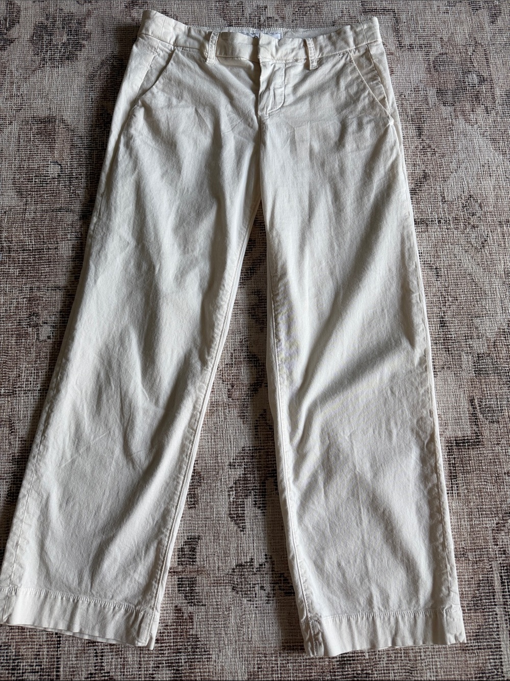 Frank & Eileen Off-White Cotton Chino Pants